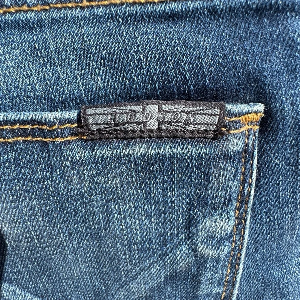 🩳 Hudson Amelia Rolled Cuffed Knee Mid-Rise Indigo Denim Bermuda Shorts Sz 26 - Picture 9 of 15